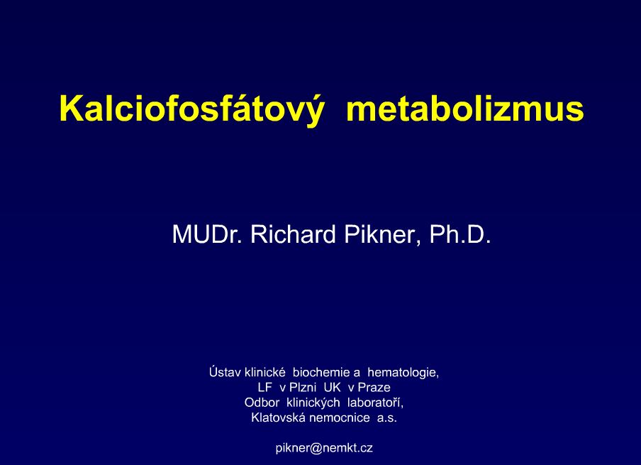 Kalciofosfátový metabolismus